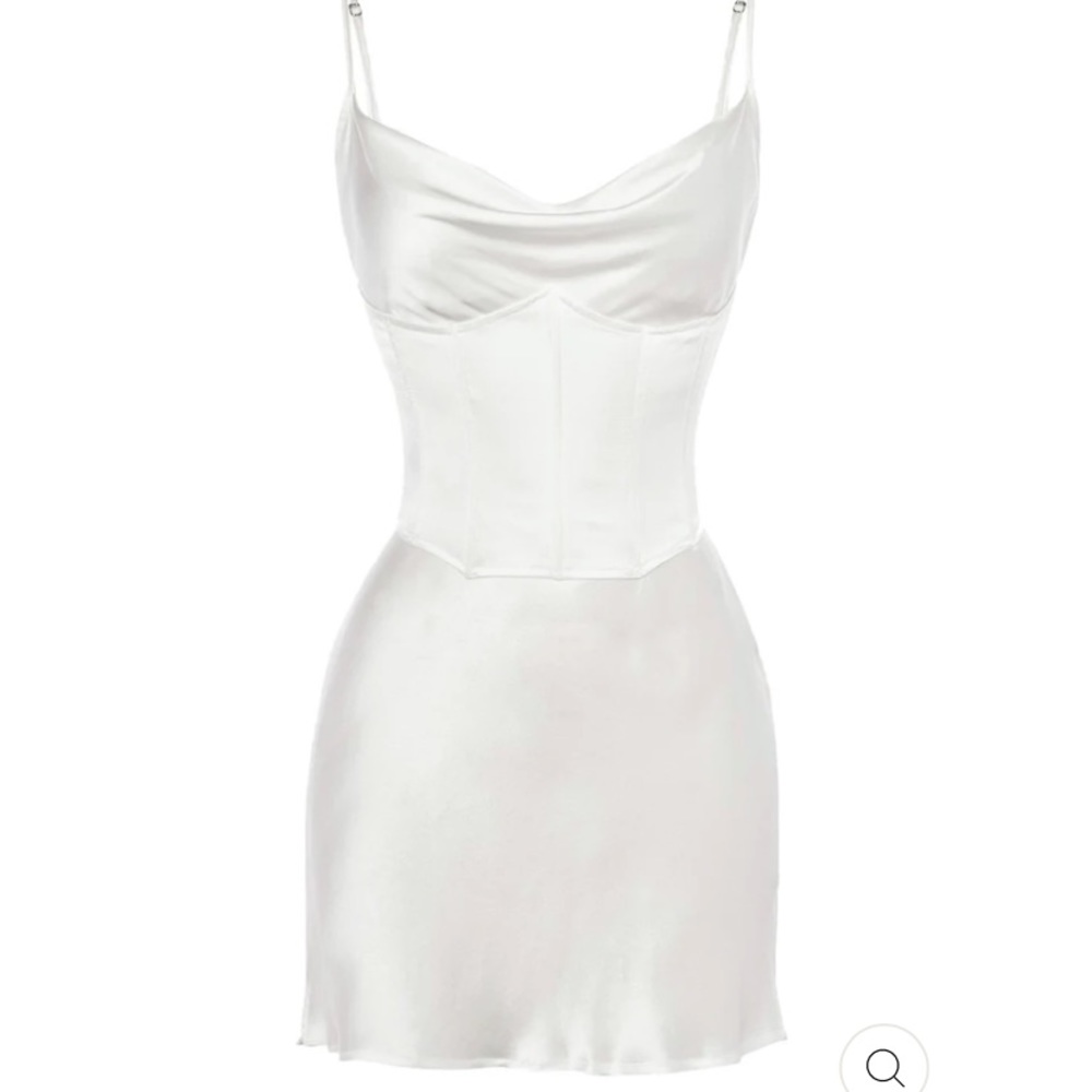 COPY - WHITE CORSET SATIN SLIP DRESS